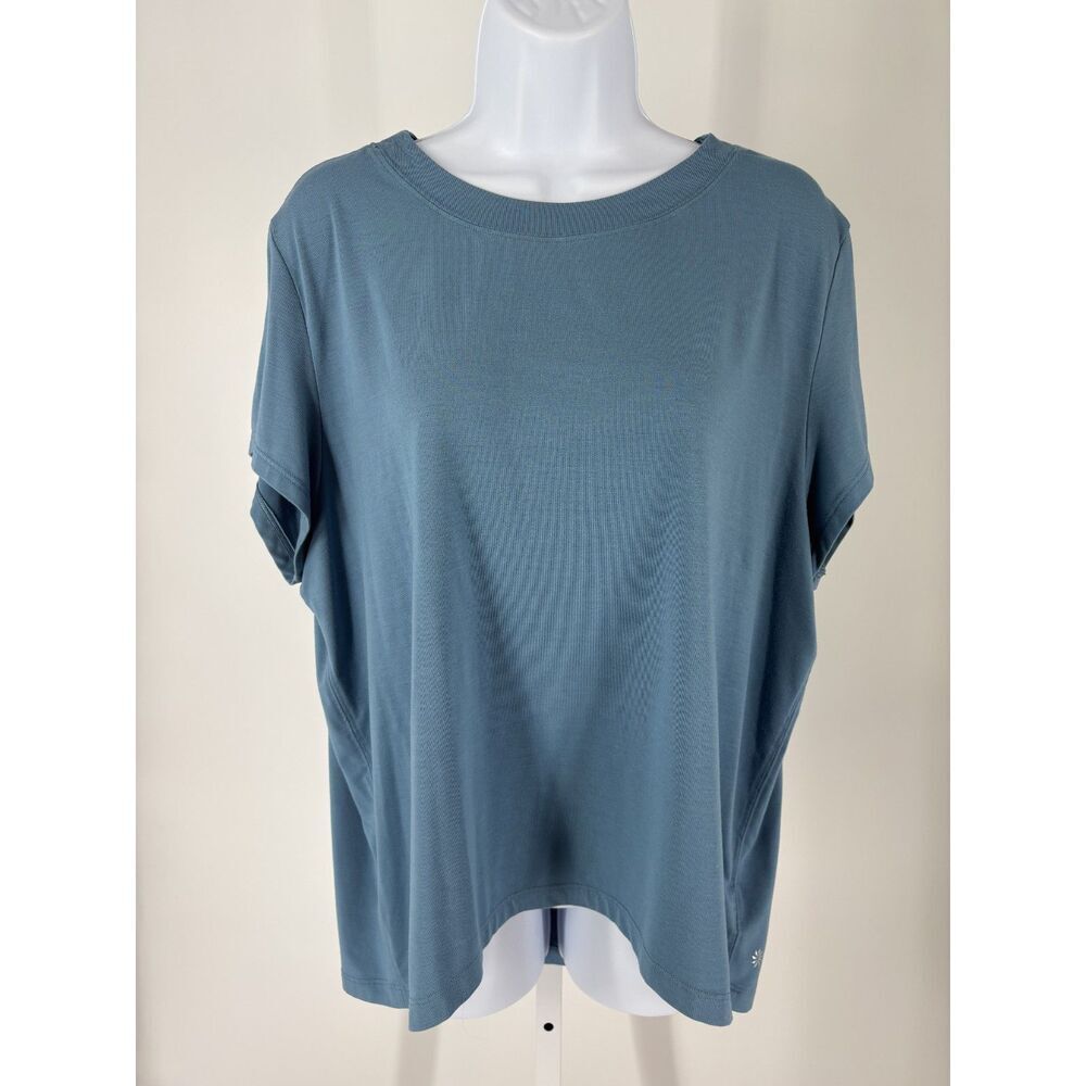 Athleta Women’s Blue Oversized Short Sleeve Tee XL Relaxed Casual Basic Top